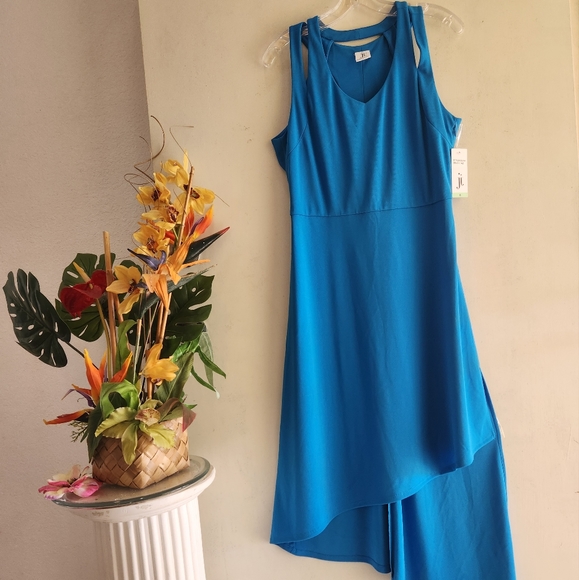 🆕️ Julia Jordan Turquoise Blue Sz 8 Assymetrical Cocktail Prom Party NWT Dress - Picture 14 of 14
